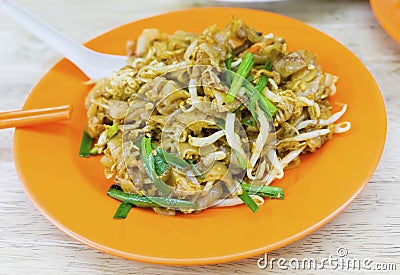 Malaysian cuisine. Char Kway Teow Stock Photo