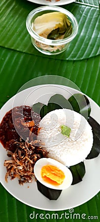 Malaysian Nasi Lemak Stock Photo