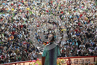 Malaysian politician Anwar Ibrahim giving a speach Editorial Stock Photo