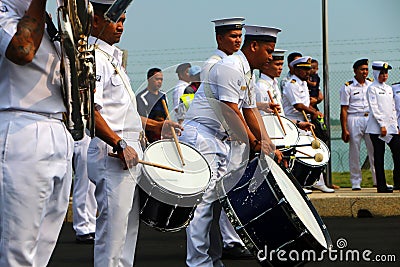 Malaysian Royal Navy Brass band aslo know as Editorial Stock Photo