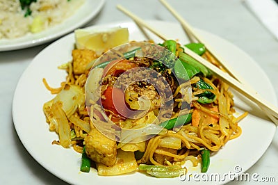 Malaysian vegetable noodles Stock Photo