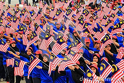 Malaysians at the recent Malaysian Independence Day celebration Editorial Stock Photo