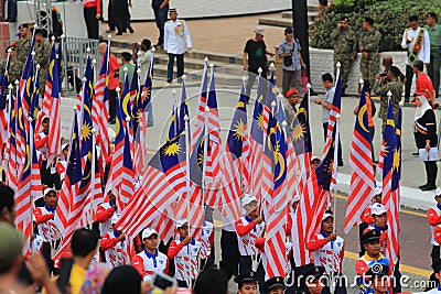 Malaysians at the recent Malaysian Independence Day celebration Editorial Stock Photo