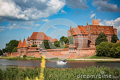 Malbork, Marienburg, the biggest medieval gothic castle of the Order of Teutonic Knights. Landmark, german architecture in Poland. Editorial Stock Photo