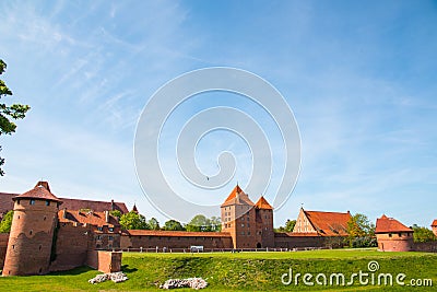 Malbork, Marienburg, the biggest medieval gothic castle of the Order of Teutonic Knights Ordensritter in Poland Editorial Stock Photo