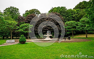 Malcolm Vivian Hay memorial water fountain in Seaton park, Aberdeen, Scotland Editorial Stock Photo