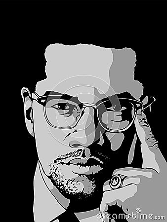 Malcolm X Vector Illustration