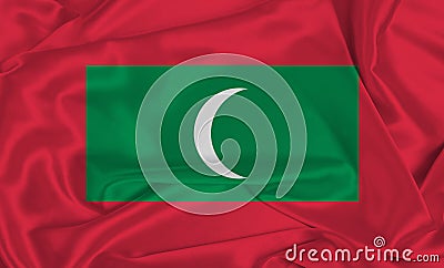 Silk Maldives Flag Stock Photo