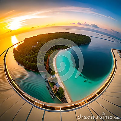 Birdeye view of Maldives landscape Stock Photo