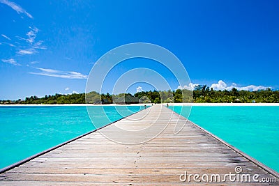 Maldives tropical beach scene Stock Photo