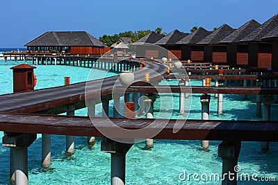 Maldives water villa Stock Photo