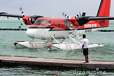 Maldivian Air Taxi Stock Photo