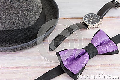 Male accessories possible combinations Stock Photo