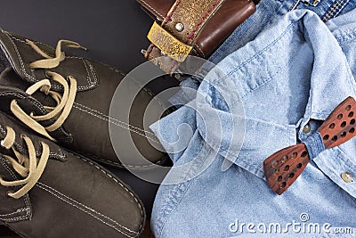 Male accessories possible combinations Stock Photo