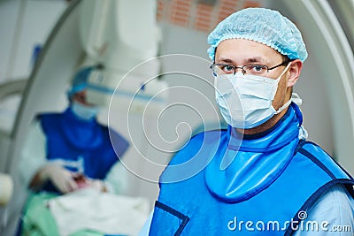 Male andiography surgeon at surgery operating room Stock Photo