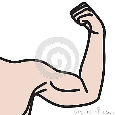 Male arms with flexed biceps muscles Vector Illustration