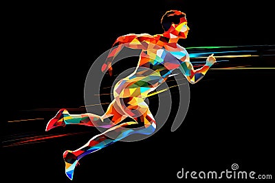 Male athlete runner Cartoon Illustration