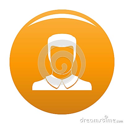 Male avatar icon vector orange Vector Illustration