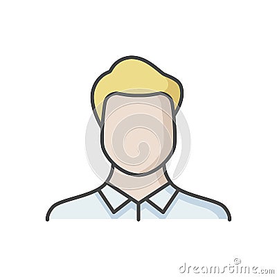 Male avatar RGB color icon Vector Illustration