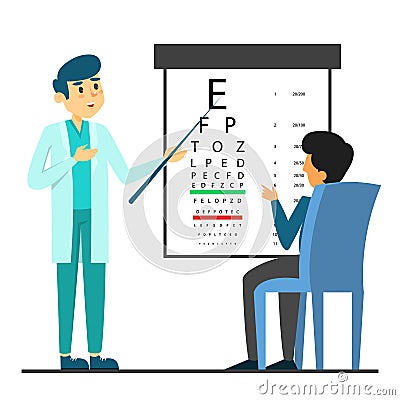 Male beautiful doctor oculist in glasses standing Stock Photo