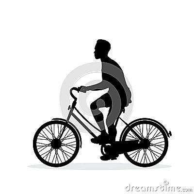 Male biker silhouette Vector Illustration