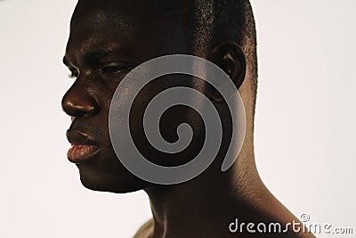 Male black fashion body model Stock Photo