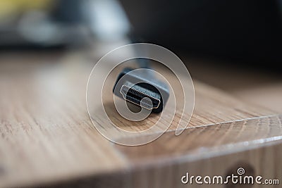 Male black HDMI cable Stock Photo