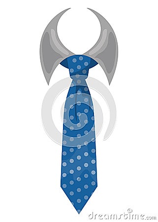 male blue necktie accessory Vector Illustration