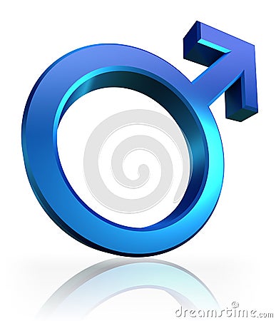 Male blue symbol 3d on white background Stock Photo