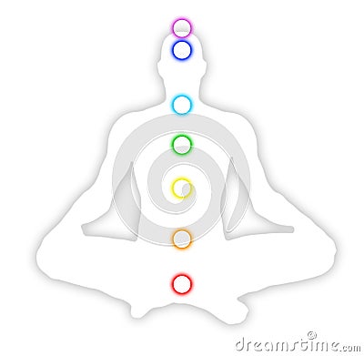 Male body with colourful centers 01 Stock Photo