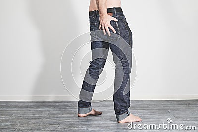 Male body showing rear pain Stock Photo