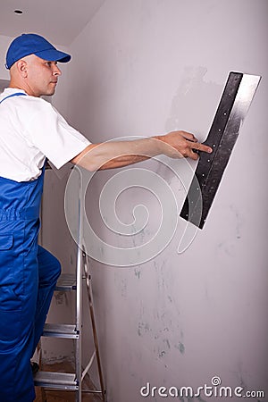 Male builder Stock Photo