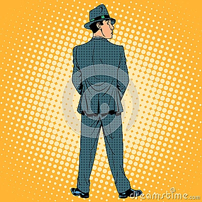 Male bully toilet humor back Vector Illustration