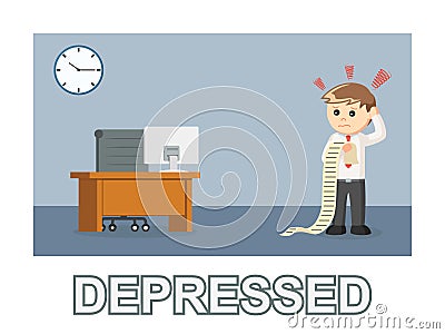 Male business people depressed with job Vector Illustration