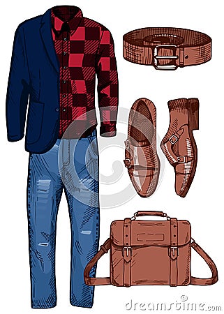 Male casual look Vector Illustration