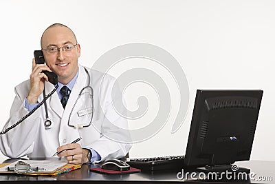 Male Caucasian doctor. Stock Photo