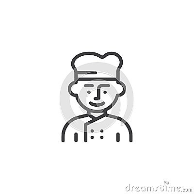 Male chef avatar line icon Vector Illustration