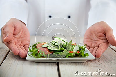 Male chef in restaurant Stock Photo