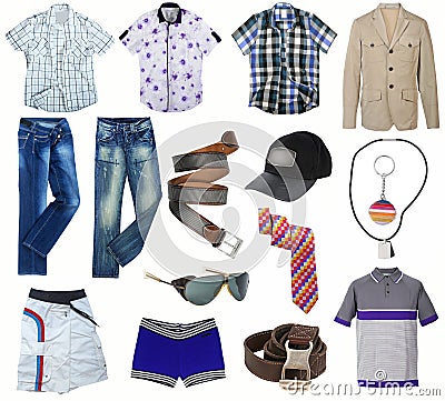 Male clothes collection Stock Photo