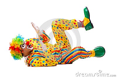 The male clown isolated on white Stock Photo