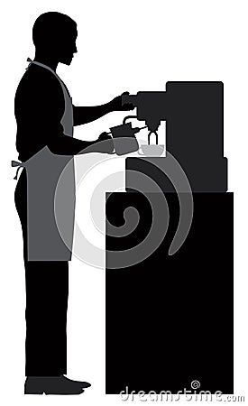 Male Coffee Barista Illustration Vector Illustration