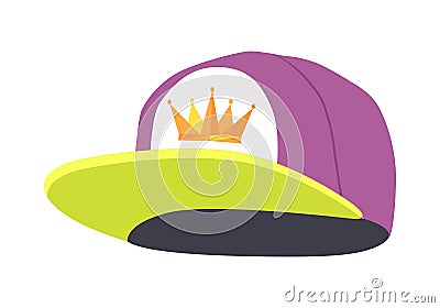 Male Colourful Rap Cap. Isolated Illustration Vector Illustration