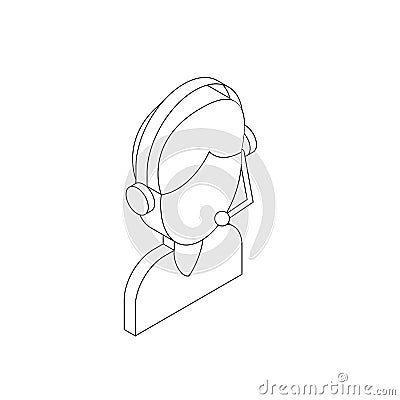 Male customer support operator with headset icon Vector Illustration