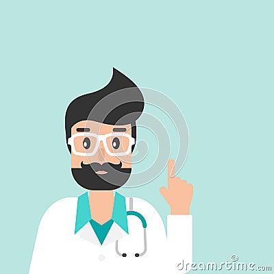 Male doctor avatar. Medical internet consultation. Healthcare consulting web service Cartoon Illustration