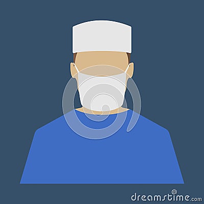 Male Doctor. Medical object flat icon. Vector Illustration. Vector Illustration