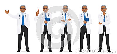 Male doctor set Vector Illustration