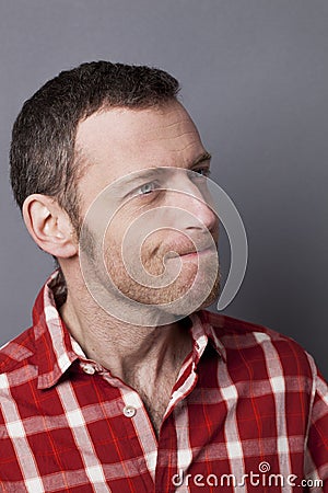 Male doubt and worry concept Stock Photo