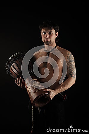 Male drummer Stock Photo