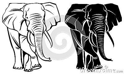 Male elephant Vector Illustration