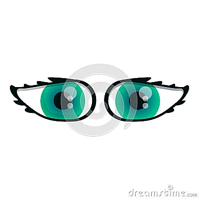 Male eyes icon, cartoon style Vector Illustration